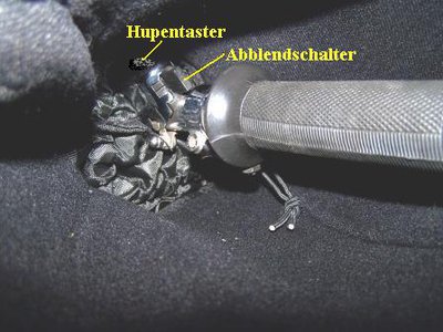 Blick in den rechten Lenkerstulpen